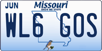 MO license plate WL6G0S