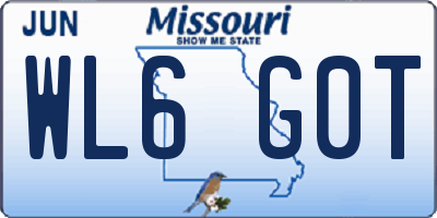 MO license plate WL6G0T