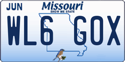 MO license plate WL6G0X