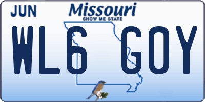 MO license plate WL6G0Y