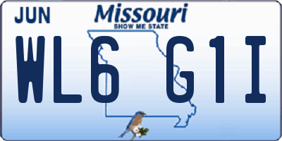 MO license plate WL6G1I