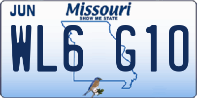 MO license plate WL6G1O
