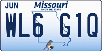 MO license plate WL6G1Q