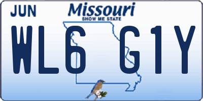 MO license plate WL6G1Y