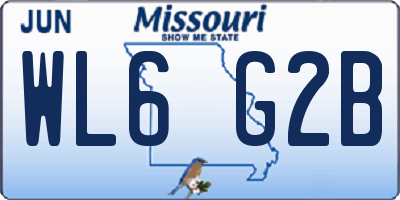 MO license plate WL6G2B