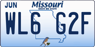 MO license plate WL6G2F