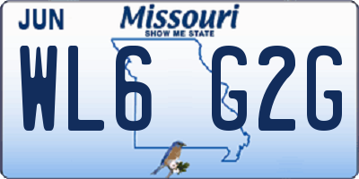 MO license plate WL6G2G