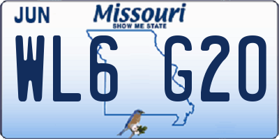 MO license plate WL6G2O
