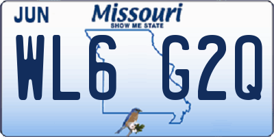 MO license plate WL6G2Q