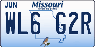 MO license plate WL6G2R