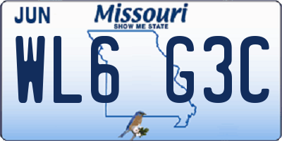 MO license plate WL6G3C