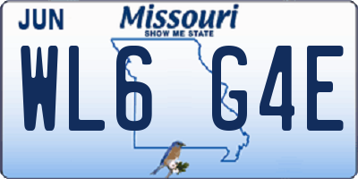 MO license plate WL6G4E