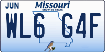 MO license plate WL6G4F
