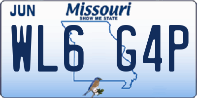 MO license plate WL6G4P