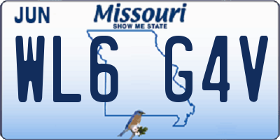 MO license plate WL6G4V