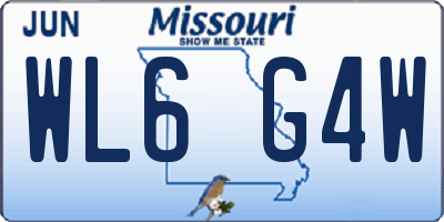 MO license plate WL6G4W