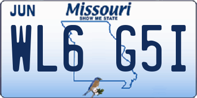 MO license plate WL6G5I