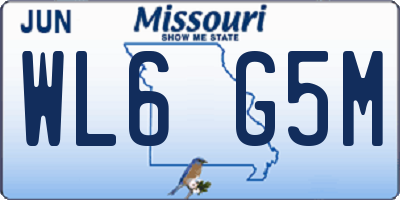 MO license plate WL6G5M