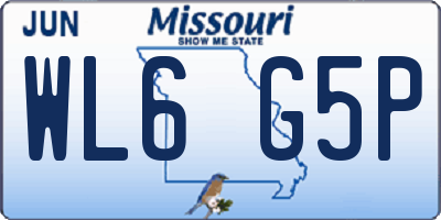 MO license plate WL6G5P