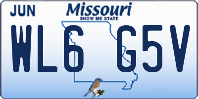 MO license plate WL6G5V