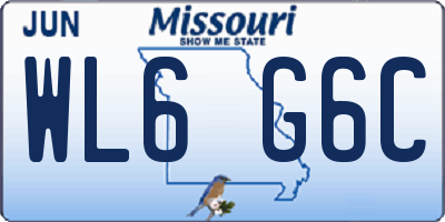 MO license plate WL6G6C