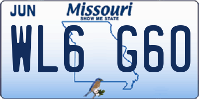 MO license plate WL6G6O