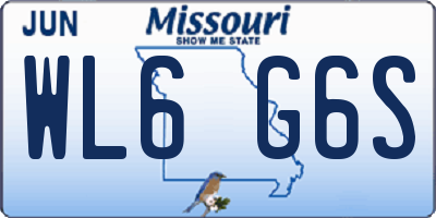 MO license plate WL6G6S