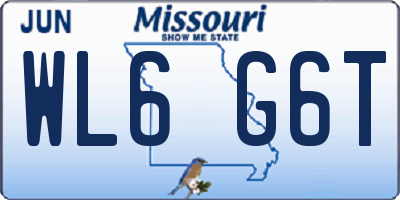 MO license plate WL6G6T