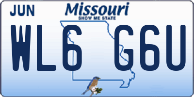 MO license plate WL6G6U