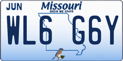 MO license plate WL6G6Y