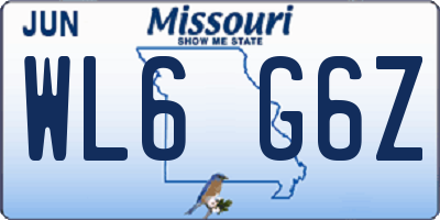 MO license plate WL6G6Z