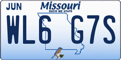 MO license plate WL6G7S