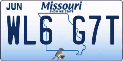 MO license plate WL6G7T