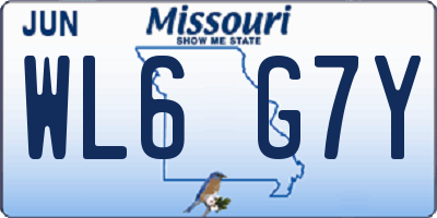 MO license plate WL6G7Y