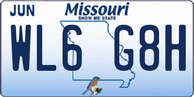 MO license plate WL6G8H