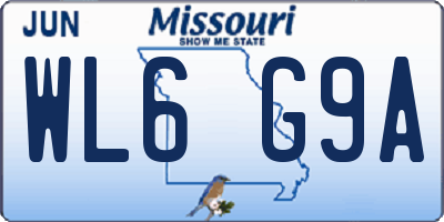 MO license plate WL6G9A