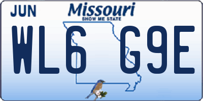 MO license plate WL6G9E
