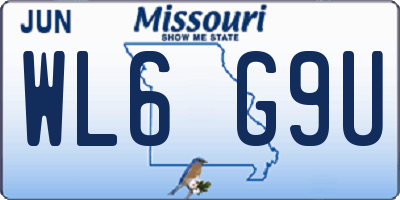 MO license plate WL6G9U