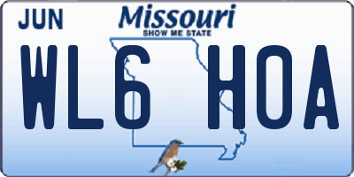 MO license plate WL6H0A
