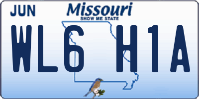 MO license plate WL6H1A