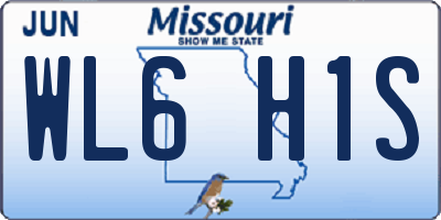 MO license plate WL6H1S