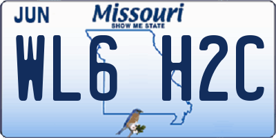 MO license plate WL6H2C