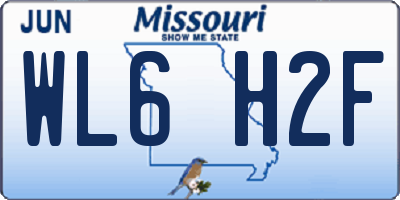 MO license plate WL6H2F