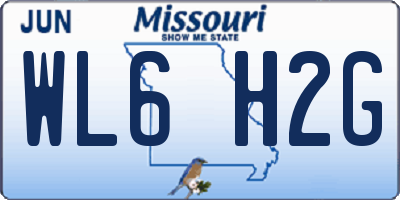 MO license plate WL6H2G