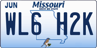 MO license plate WL6H2K