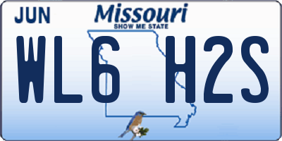 MO license plate WL6H2S