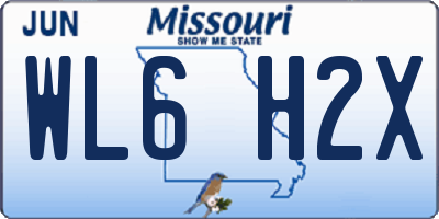 MO license plate WL6H2X