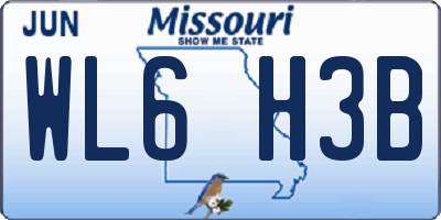 MO license plate WL6H3B