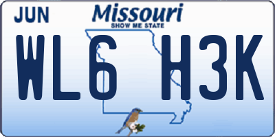 MO license plate WL6H3K