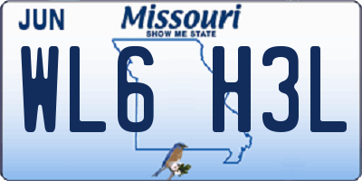 MO license plate WL6H3L